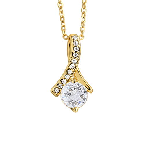 Aliyannah™ Alluring Beauty Necklace - 14k White Gold/18k Yellow Gold Finish