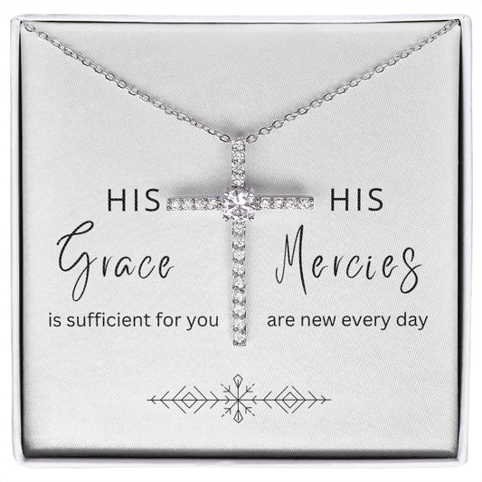 Grace & Mercy Cubic Zirconia Cross Necklace