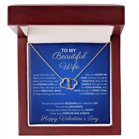 To My Beautiful Wife, Happy Valentine's Day💖 - 10K Solid Gold Everlasting Love Necklace