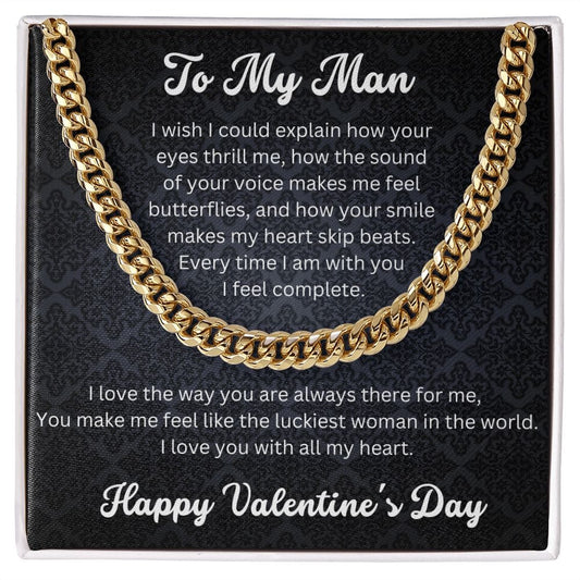 To My Man, Happy Valentine's Day - Cuban Link Chain