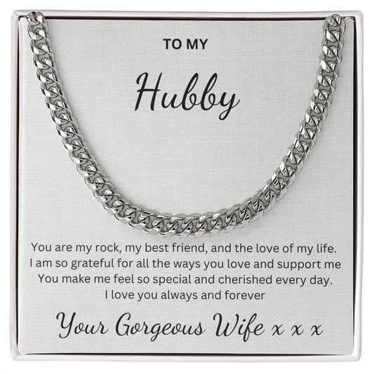 To My Hubby, You Are My Rock - Cuban Link Chain