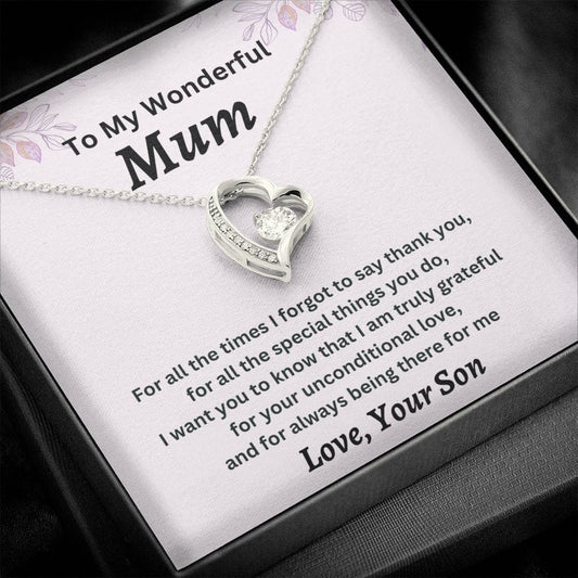 To My Wonderful Mum - Forever Love Necklace from Son