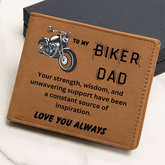 Biker Dad, Love You Always - Graphic Leather Wallet