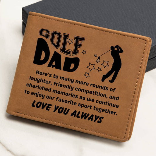 Golf Dad, Love You Always - Graphic Leather Wallet
