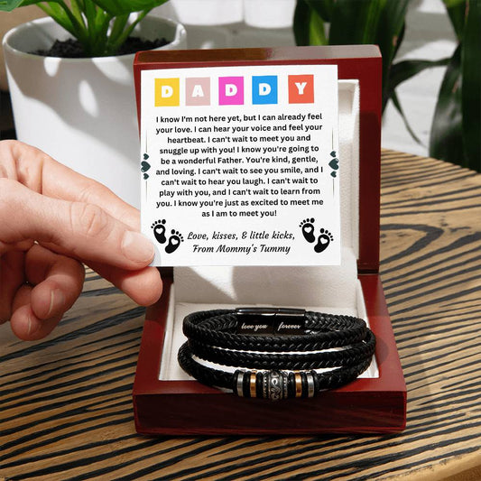 Daddy, Can't Wait to Meet You! - 'Love You Forever' Bracelet for Expectant Fathers